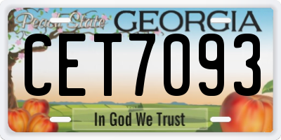 GA license plate CET7093