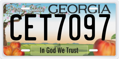 GA license plate CET7097