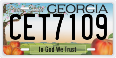 GA license plate CET7109