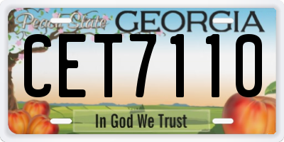 GA license plate CET7110