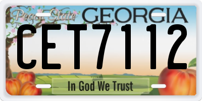 GA license plate CET7112