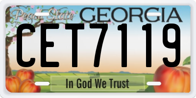 GA license plate CET7119