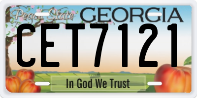 GA license plate CET7121
