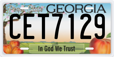 GA license plate CET7129