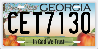 GA license plate CET7130