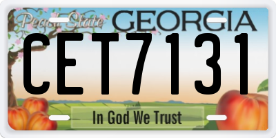 GA license plate CET7131