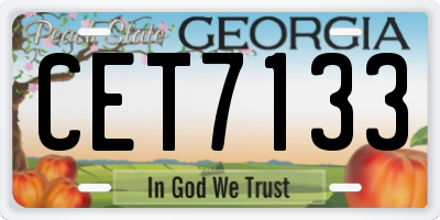 GA license plate CET7133