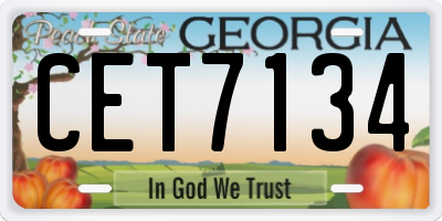 GA license plate CET7134