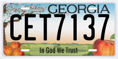 GA license plate CET7137