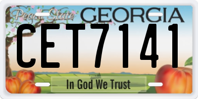 GA license plate CET7141
