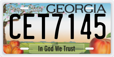GA license plate CET7145