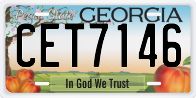 GA license plate CET7146