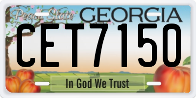 GA license plate CET7150