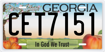GA license plate CET7151