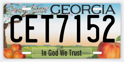 GA license plate CET7152