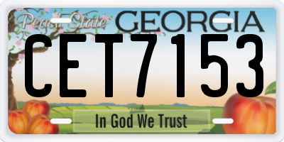 GA license plate CET7153