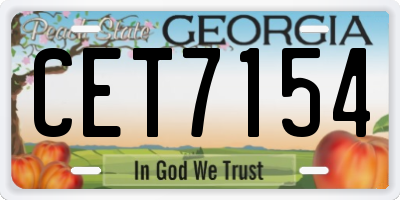 GA license plate CET7154