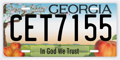 GA license plate CET7155