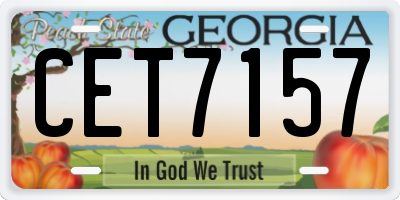 GA license plate CET7157