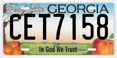 GA license plate CET7158