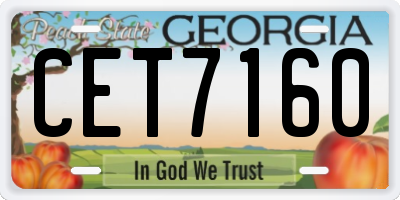 GA license plate CET7160