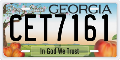 GA license plate CET7161