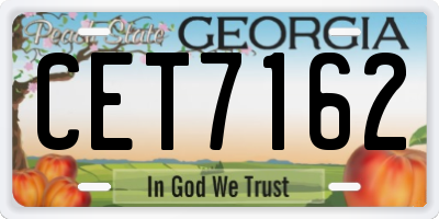 GA license plate CET7162