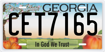 GA license plate CET7165