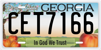 GA license plate CET7166