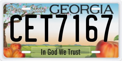 GA license plate CET7167