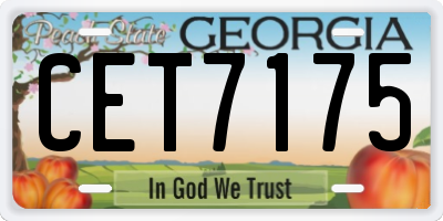GA license plate CET7175