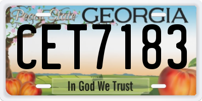 GA license plate CET7183