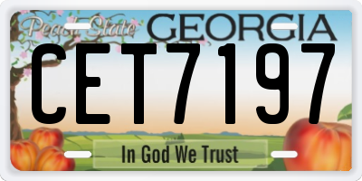 GA license plate CET7197