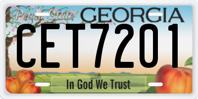 GA license plate CET7201