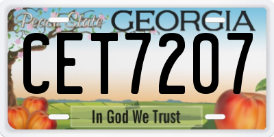 GA license plate CET7207