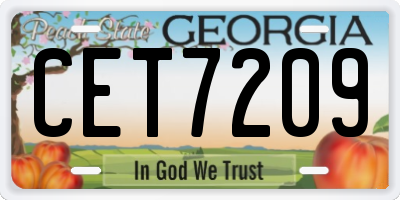 GA license plate CET7209