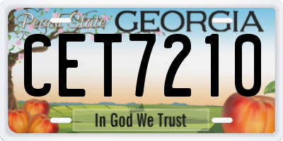 GA license plate CET7210