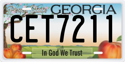 GA license plate CET7211