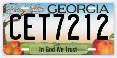 GA license plate CET7212