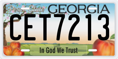 GA license plate CET7213