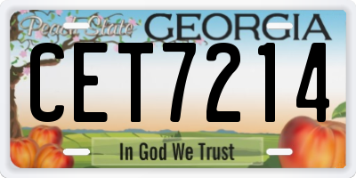 GA license plate CET7214