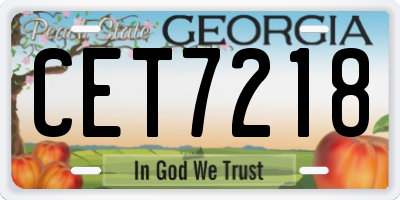 GA license plate CET7218