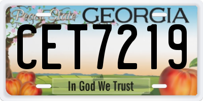 GA license plate CET7219