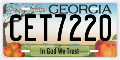 GA license plate CET7220