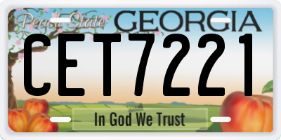 GA license plate CET7221
