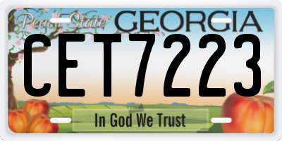 GA license plate CET7223