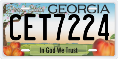 GA license plate CET7224