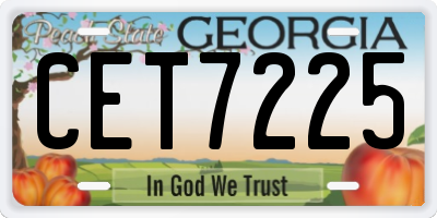 GA license plate CET7225