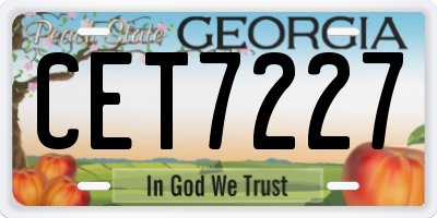 GA license plate CET7227