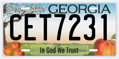 GA license plate CET7231